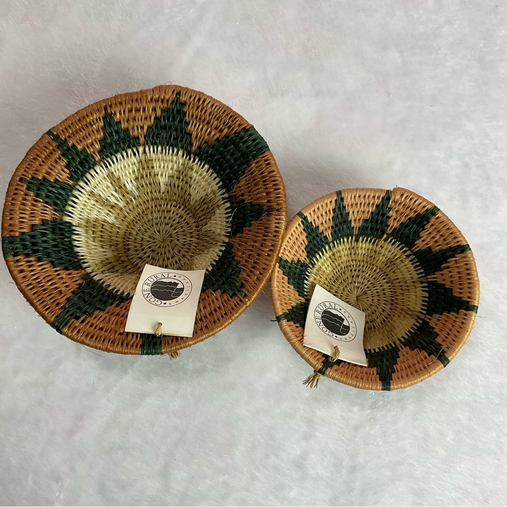 Gone Rural Swaziland Africa Hand Woven Basket Set